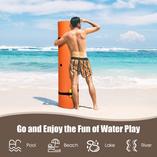 12’ x 6’ 3 Layer Floating Water Pad-Orange