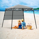7 x 7 FT Sland Adjustable Portable Canopy Tent w- Backpack-Gray