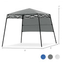 7 x 7 FT Sland Adjustable Portable Canopy Tent w- Backpack-Gray