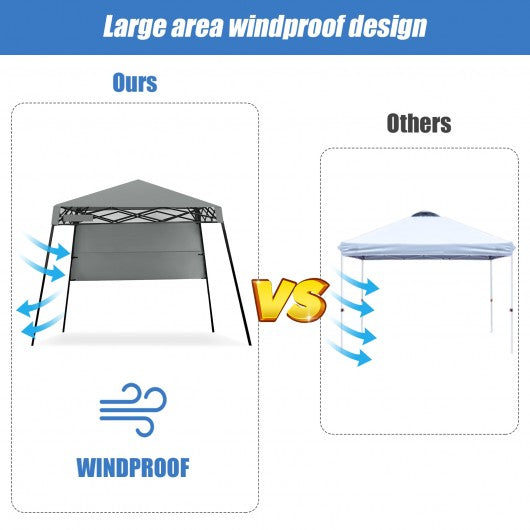 7 x 7 FT Sland Adjustable Portable Canopy Tent w- Backpack-Gray