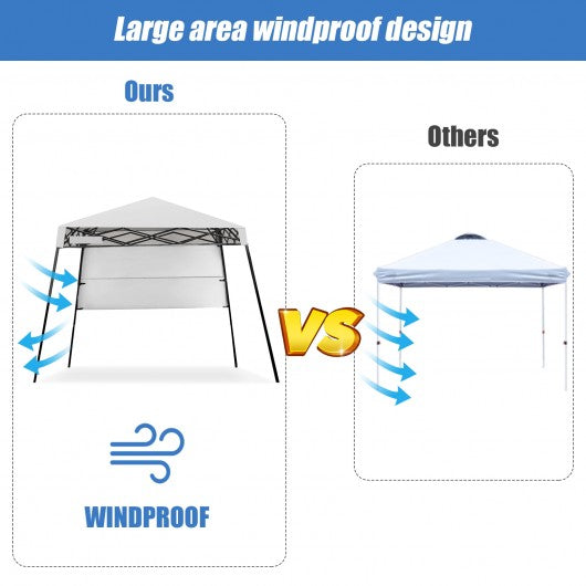 7 x 7 FT Sland Adjustable Portable Canopy Tent w- Backpack-White