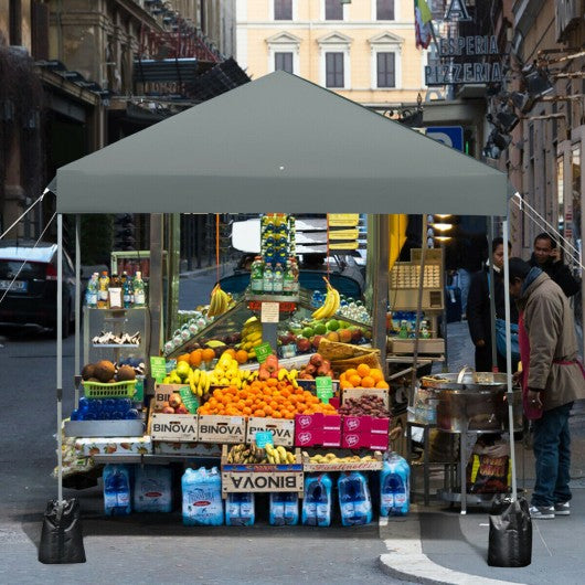 8’x8' Outdoor Pop up Canopy Tent  w-Roller Bag-Gray