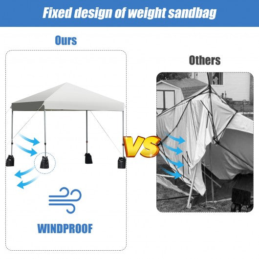 8’x8' Outdoor Pop up Canopy Tent  w-Roller Bag-White