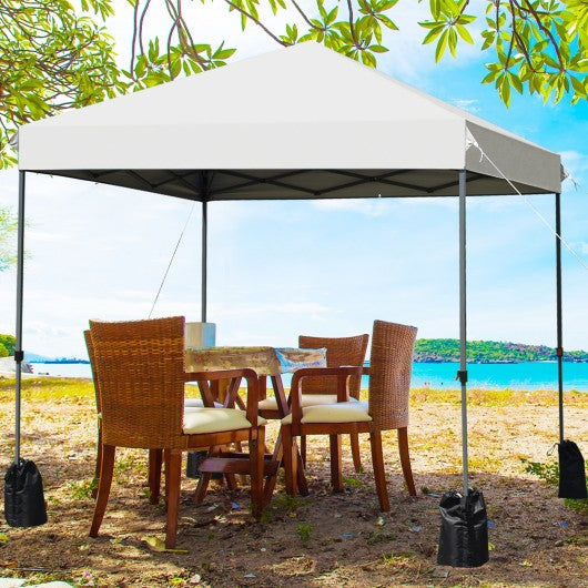 8’x8' Outdoor Pop up Canopy Tent  w-Roller Bag-White