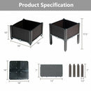 Set of 4 Elevated Flower Vegetable Herb Grow Planter Box-Brown