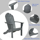 Wooden Outdoor Lounge Chair with Ergonomic Design for Yard and Garden-Gray