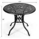 36" Cast Aluminum Round Patio Dining Table with Umbrella Hole