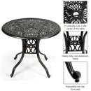 36" Cast Aluminum Round Patio Dining Table with Umbrella Hole