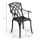 2 Pcs Durable Aluminum Dining Chairs  Set with Armrest