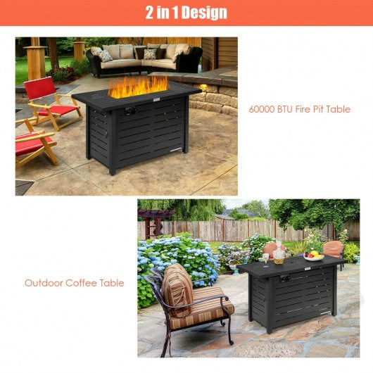 42 Inch 60 000 Btu Rectangular Propane Gas Fire Pit Table