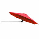 8ft Wall-Mounted Telescopic Folding Tilt Aluminum Sun Shade Umbrella-Burgundy