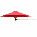 8ft Wall-Mounted Telescopic Folding Tilt Aluminum Sun Shade Umbrella-Burgundy