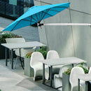 8ft Wall-Mounted Telescopic Folding Tilt Aluminum Sun Shade Umbrella-Blue