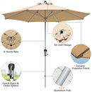 9' Patio Outdoor Market Umbrella with Aluminum Pole without Weight Base-Beige