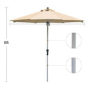 9' Patio Outdoor Market Umbrella with Aluminum Pole without Weight Base-Beige