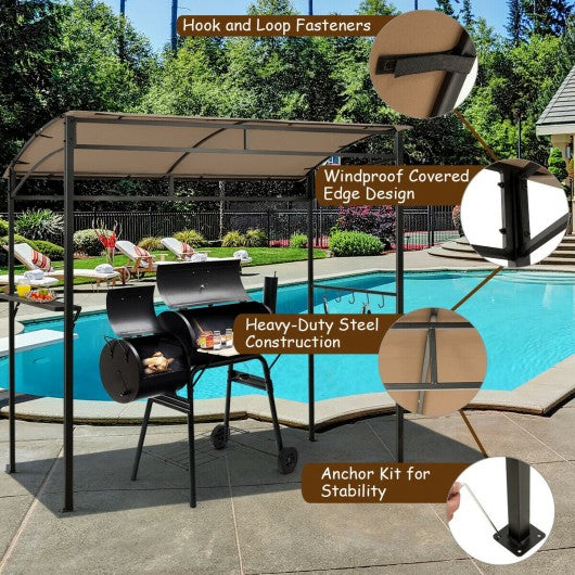 7' x 4.5' Grill Gazebo Outdoor Patio Garden BBQ Canopy Shelter-Brown