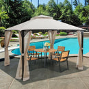 12’ x 10’Outdoor Double Top Patio Gazebo-Beige