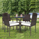 4 PCS Outdoor Patio Rattan Dining Chairs Cushioned Sofa