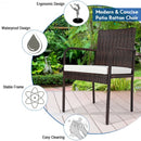 4 PCS Outdoor Patio Rattan Dining Chairs Cushioned Sofa