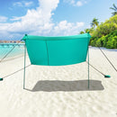 7' x 7' Family Beach Tent Canopy Sunshade w- 4 Poles-Green