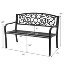 Outdoor Furniture Steel Frame Porch Garden Bench-bronze