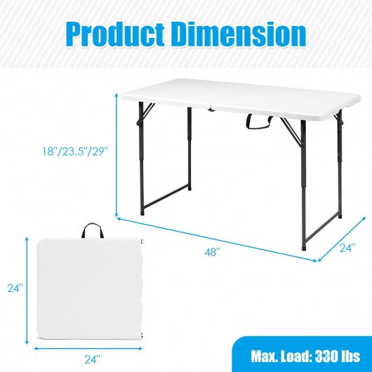4 Feet Adjustable Camping and Utility Folding Table