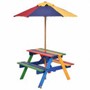 4 Seat Kids Picnic Table with Umbrella