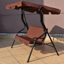 3 Seats Patio Canopy Swing-coffee