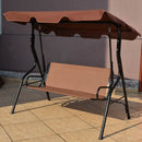 3 Seats Patio Canopy Swing-coffee
