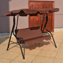 3 Seats Patio Canopy Swing-coffee