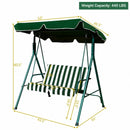 Loveseat Cushioned Patio Steel Frame Swing Glider -Green