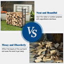 4 Feet Heavy Duty Firewood Log Rack for Fireplace Stove Fire Pit