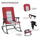 Foldable Rocking Padded Portable Camping Chair with Backrest and Armrest -Red