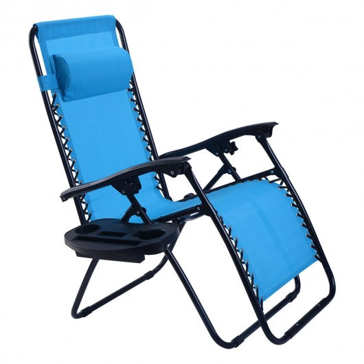 2 pcs Folding Lounge Chair with Zero Gravity