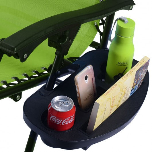 2 pcs Folding Lounge Chair with Zero Gravity