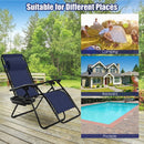 2 pcs Folding Lounge Chair with Zero Gravity