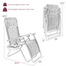 2 pcs Folding Lounge Chair with Zero Gravity-Wine