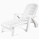 5 Position Adjustable Folding Lounger Chaise Chair on Wheels