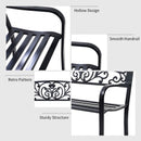 50" Patio Park Steel Frame Cast Iron Backrest Bench Porch Chair
