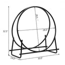 30-Inch Tubular Steel Log Hoop Firewood Storage Rack