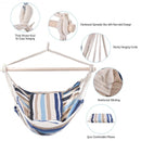 4 Color Deluxe Hammock Rope Chair Porch Yard Tree Hanging Air Swing Outdoor-Light Blue