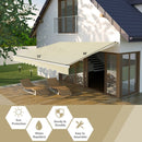 12' x 10' Retractable Patio Awning Aluminum Sunshade Shelter-Beige