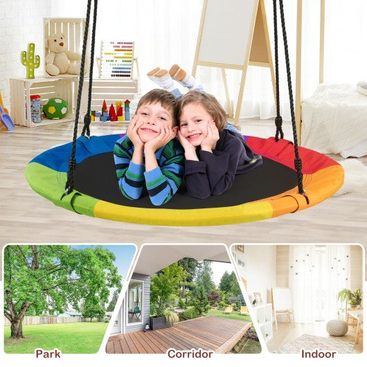 40-Inch Flying Saucer Tree Swing Outdoor Play Set with Adjustable Ropes Gift for Kids
