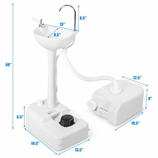 Camping Hand Wash Station Basin Stand with 4.5 Gallon Tank