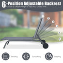 6-Position Adjustable Fabric Outdoor Patio Recliner Chair-Gray