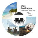 Portable Folding Picnic Double Chair With Umbrella-Black