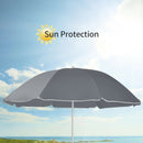 Portable Folding Picnic Double Chair With Umbrella-Gray