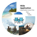 Portable Folding Picnic Double Chair With Umbrella-Turquoise