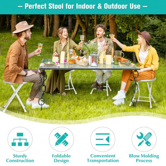 Set of 4 18" Collapsible Round Stools with Handle