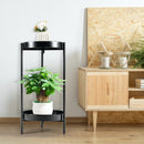 2 Tier Mid Century Modern Metal Plant Stand-Black